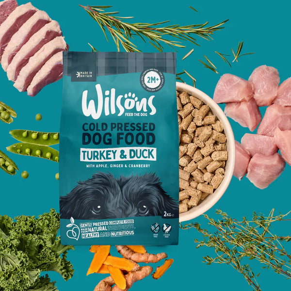 Wilsons Turkey & Duck Premium British Cold Pressed Dog Food 2kg – Grain Free & Chicken Free