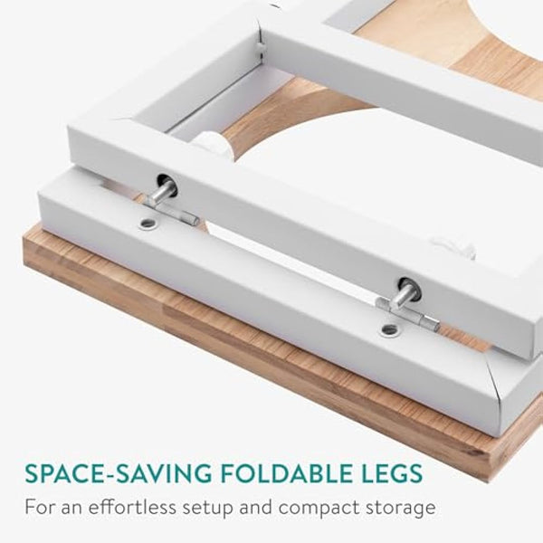 Navaris Large Pet Feeder with Foldable Legs - Wooden Raised Dog Bowl Stand - Elevated Big Medium Dog & Cat Food and Water Bowls for Better Feeding Posture - 800ml (27oz) Capacity