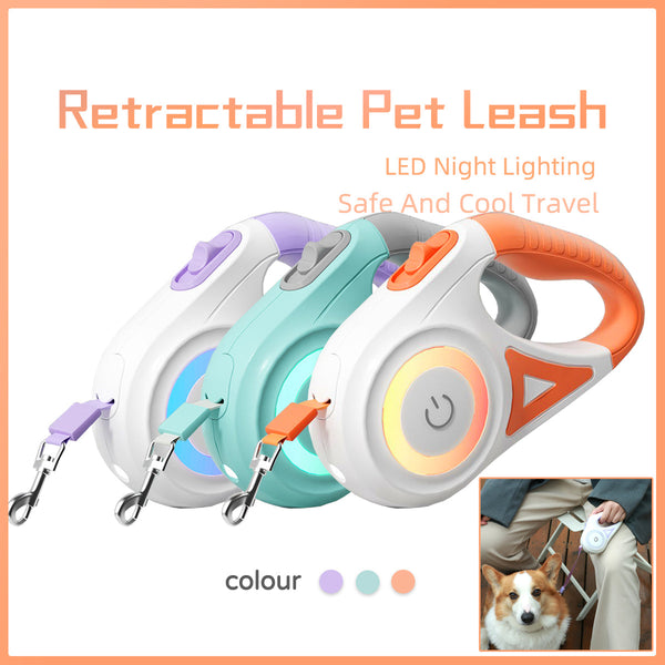 Dog Leash Retractable Leash And Dog Collar Spotlight Automatic Pet Dog Cat Traction Rope For Small Medium Dogs Pet Product