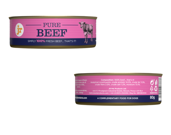 Jr Pure Dog Food Topper/Mixer Cans 80g - 400g