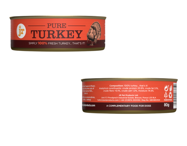 Jr Pure Dog Food Topper/Mixer Cans 80g - 400g