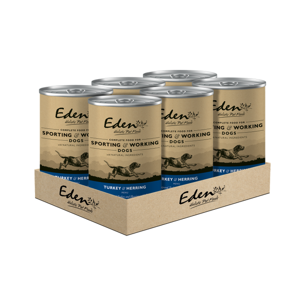 Eden Wet Food for Sporting & Working Dogs: Turkey and Herring 6x400G - Eden Holistic Pet Foods