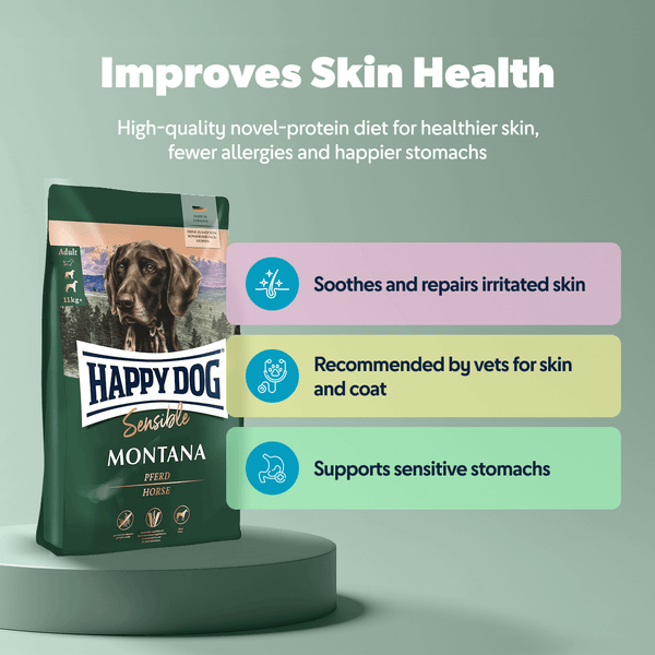Happy Dog Sensible Montana Horse – Grain-Free Dry Dog Food for Sensitive Dogs