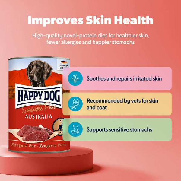 Happy Dog High Protein Kangaroo Wet Dog Food Cans (Australia)