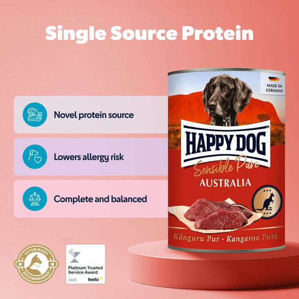 Happy Dog High Protein Kangaroo Wet Dog Food Cans (Australia)