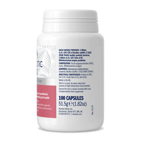 Dorwest Probiotic Plus Capsules — Pre, Pro, Postbiotic Gut Support for Dogs