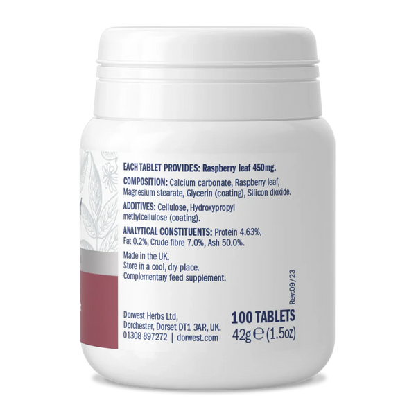 Dorwest Raspberry Leaf Tablets for Dogs & Cats – Hormonal Balance & Whelping Support