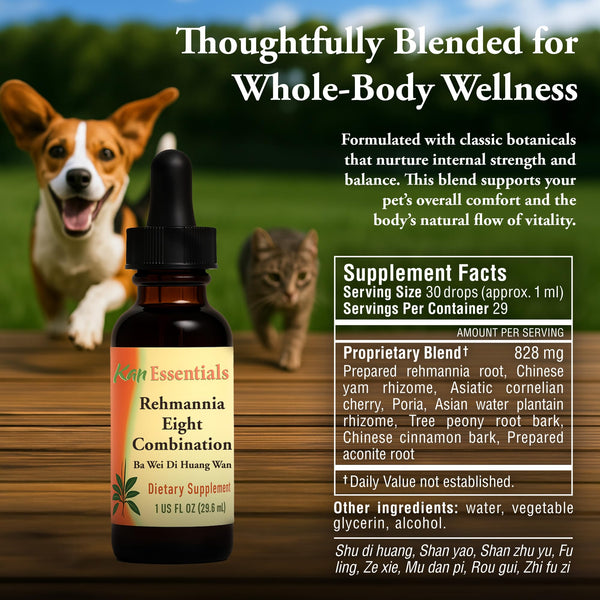 Kan Herbs Rehmannia Eight – Chinese Herbal Blend for Dogs & Cats | Kidney Health & Vitality