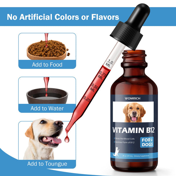 Appetite Stimulant Vitamin B12 for Dogs | Methylcobalamin (Methyl B12) 2 fl oz