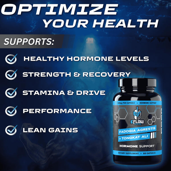 eFlow Nutrition Fadogia Agrestis + Tongkat Ali - 2-in-1 Natural Performance Supplement, 60 Capsules