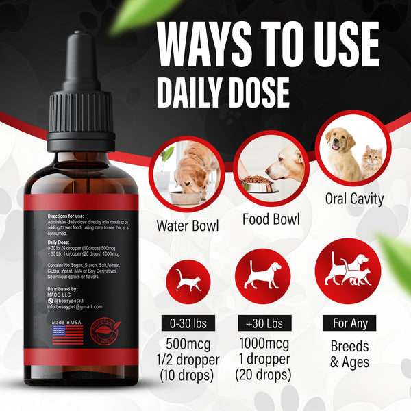 Vitamin B12 for Dogs & Cats – Vet-Formulated Methylcobalamin Drops